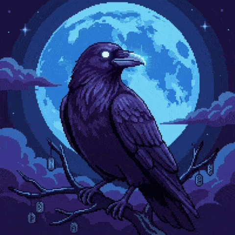 Muninn raven illustration