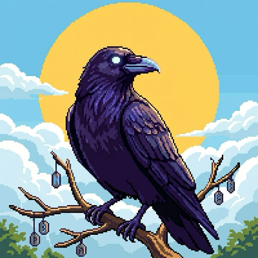 Muninn raven illustration